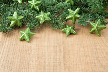 Christmas decorations with branch of spruce