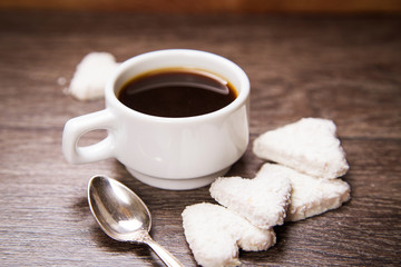 coffee with white cookies