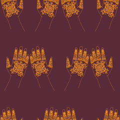 hands with indian mehendi henna