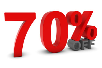 70% OFF - Seventy Percent Off 3D Text in Red and Grey