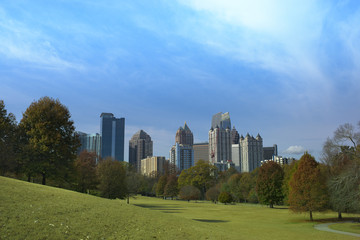 Obraz premium Midtown Atlanta, Georgia Skyline in Piedmont Park