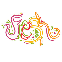 Fototapeta premium Illustration lettering Fresh.Vector