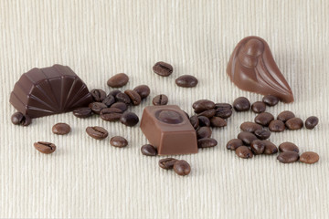 chocolate sweets with coffee beans