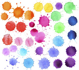 Colorful watercolor splashes