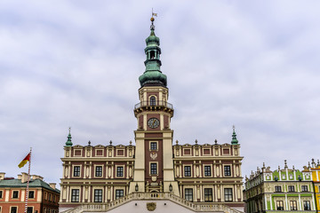 Obraz premium Town Hall in Great Market Square in Zamosc, Poland.