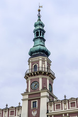 Fototapeta na wymiar Town Hall in Great Market Square in Zamosc, Poland.