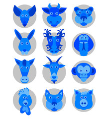 Chinese zodiac animal icons