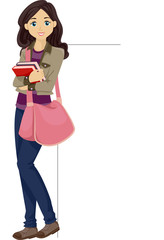 Teen Girl College Student Lean Board