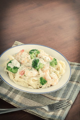 Fettuccine Alfredo Shrimp