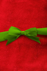 Green ribbon on red
