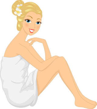 recommend clip art: Girl Spa Towel
