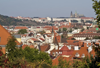 ..view of Prague with a view of Prague Castle