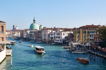 View on the Canal Grande in Venice (Venezia) during the rush hour