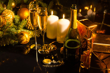 Romantic arrangement for celebrating New Year