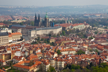 Prague Castle with bird's-eye view