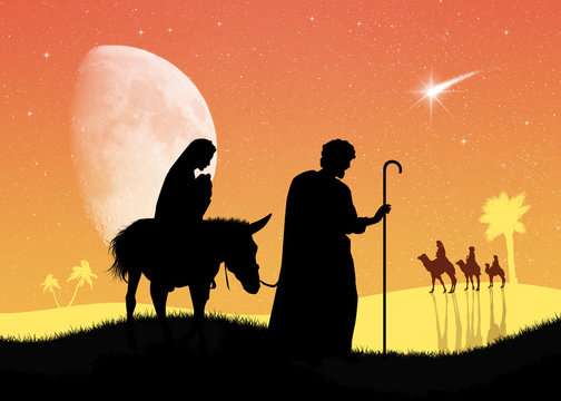 Jesus, Mary And Joseph In Bethlehem