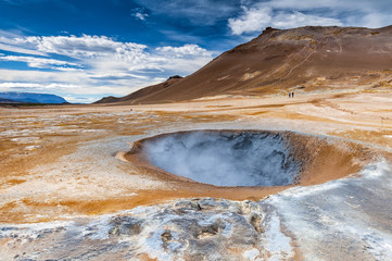 Boiling mudpot in Hverarond geothermal field in Iceland. This is a field in Krafla caldera area...