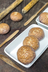 Purple corn bread with white sesame
