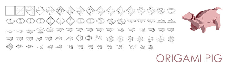 Origami Schwein Anleitung Kaufen Sie Diese Vektorgrafik