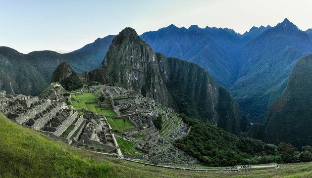 Before sunrise at Machu Picchu, the sacred city of Incas, Peru