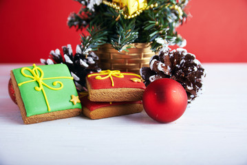 Close view at Christmas background