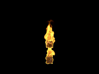 Feuer Zeichen Doppelpunkt auf schwarzem Hintergrund