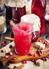Glass of homemade cranberry juice