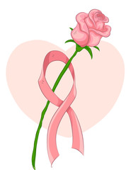 Rose Ribbon Cancer