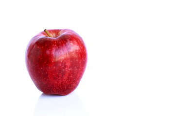 Red apple isolated on white background.