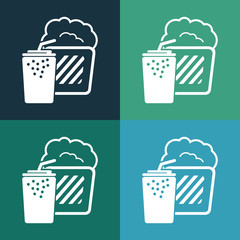 Popcorn and cola soda drink cup icon