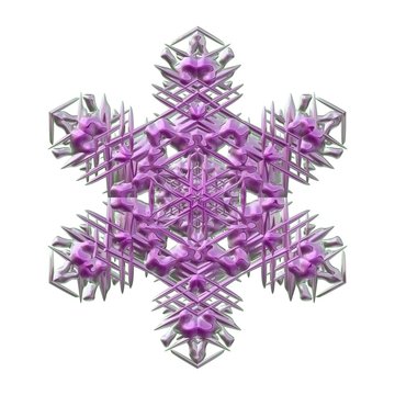 Purple Snowflake On A White Background