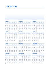 Calendario 2016 español castellano vertical