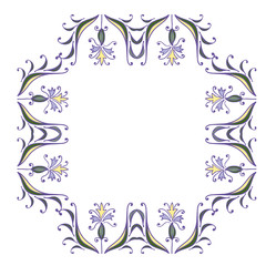 Hand drawing zentangle floral decorative color frame