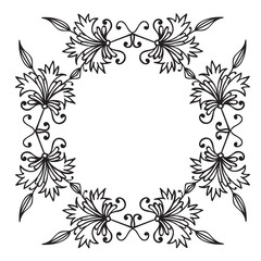Fototapeta na wymiar Hand drawing zentangle floral decorative frame