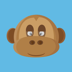 Funny Cartoon Monkey Head With Smile