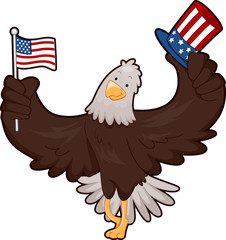 Mascot Eagle Flag American Hat