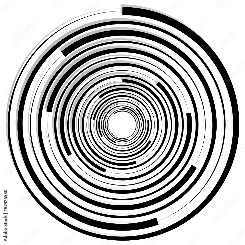 Poster circular spiral abstract element, motif. vector art.
