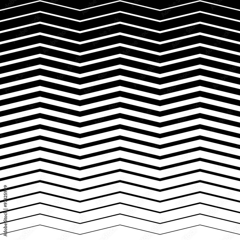 Aufkleber wavy, zig zag horizontal lines. horizontally seamless.