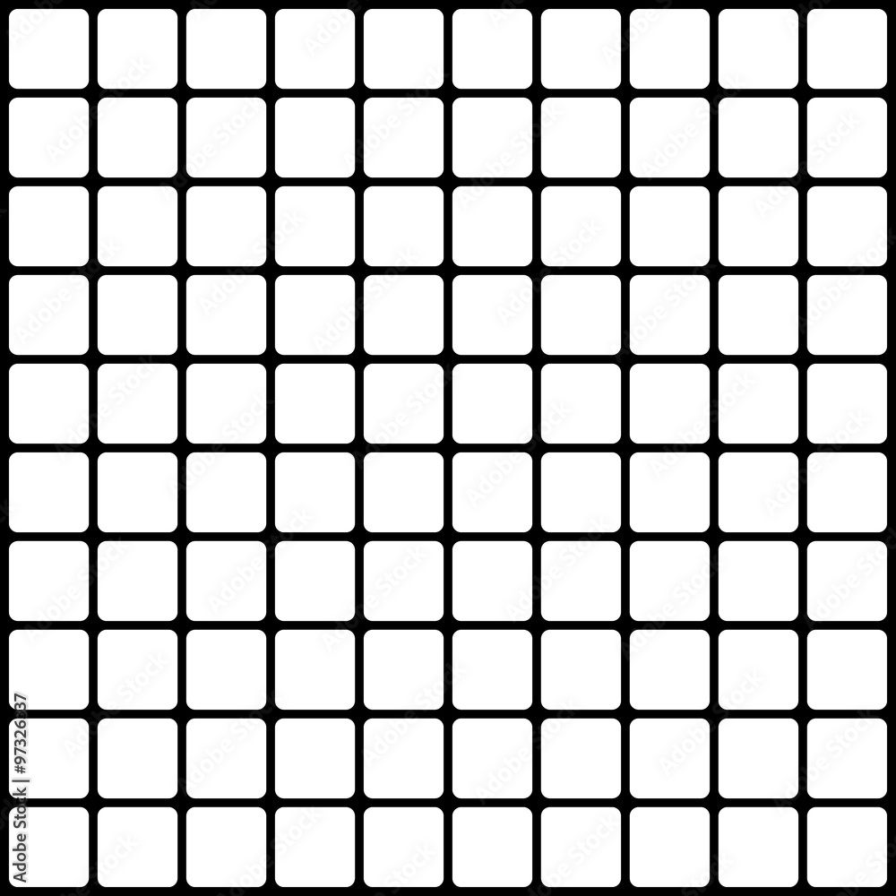 Poster Simple rounded squares black and white pattern-background. Vecto