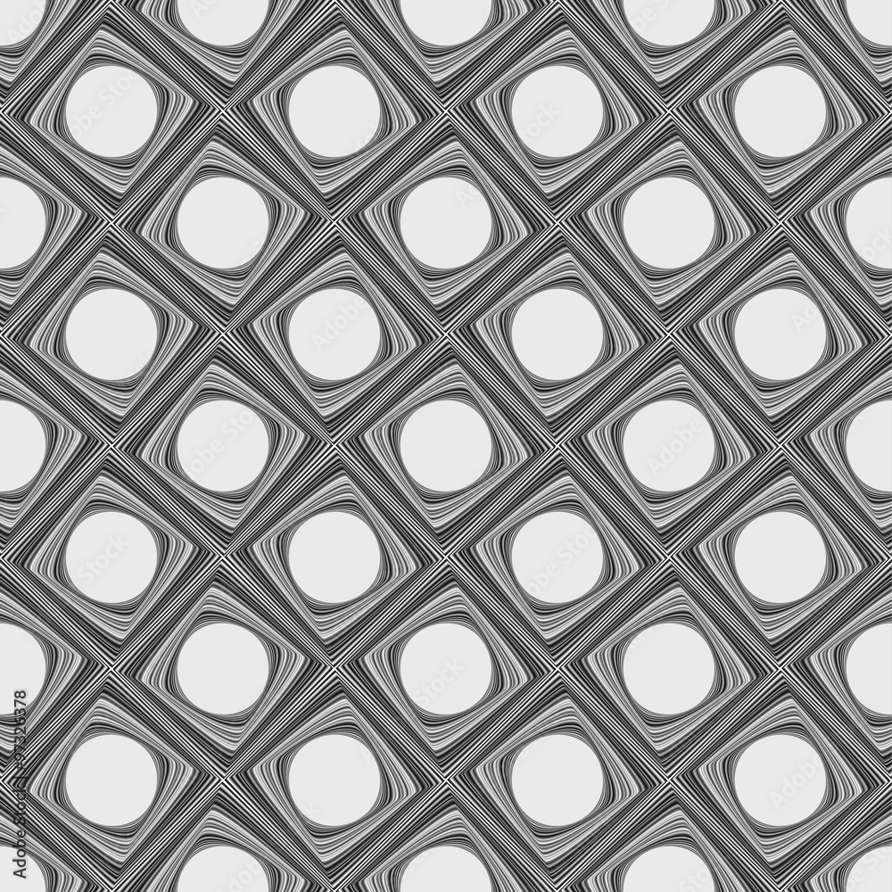 Poster Rounded squares blending to angular. Seamless background.