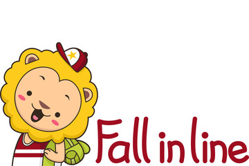 Cute Lion Fall In Line