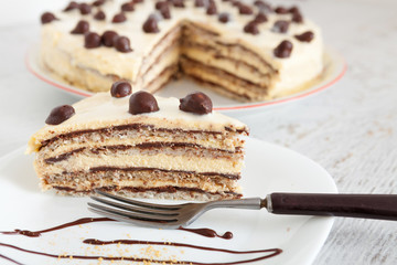 Hazelnut and chocolate cake