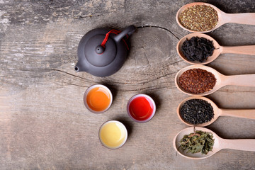 assortment of dry tea