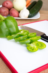 Fresh chopped vegetables.