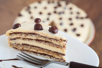 Hazelnut and chocolate cake