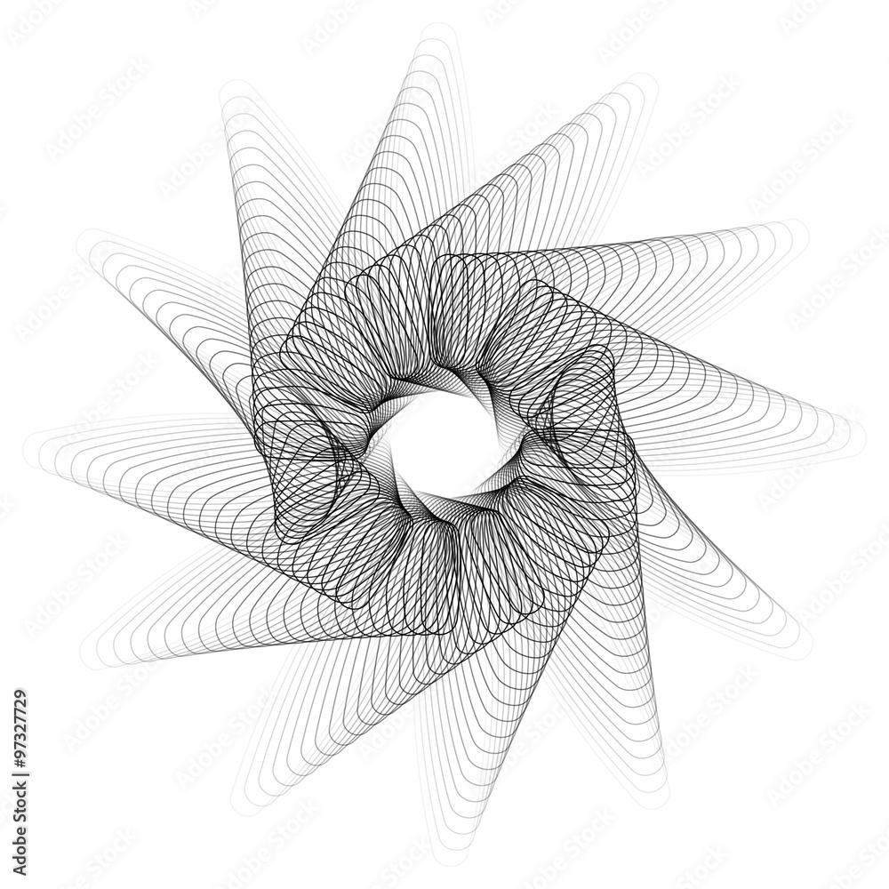 Fototapete Abstract spirograph pattern / texture on white. Vector art.