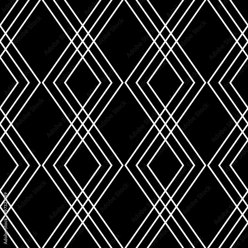 Poster Seamless monochrome background, squarish pattern. Vector art.