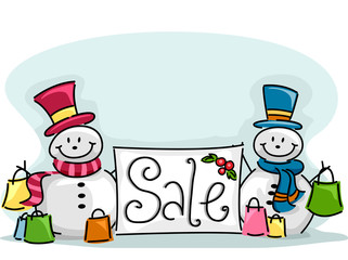 Shopping Xmas Sale Snowman