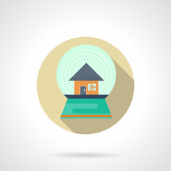 Round flat color snow sphere vector icon