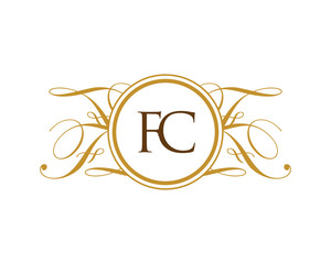 FC Luxury Ornament Initial Logo